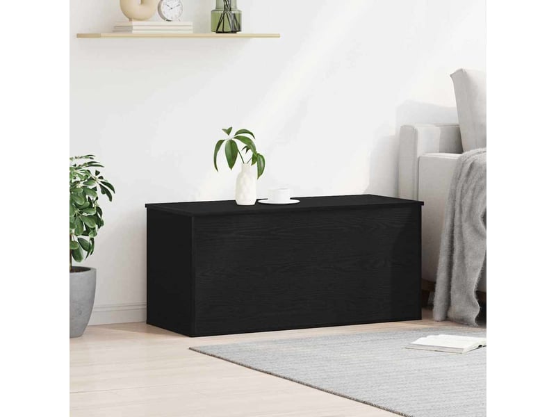 Boîte de rangement, coffre de rangement chêne noir 100x42x46 cm - Conforama D