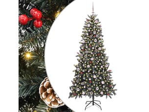 Sapin de noël - arbre de noël artificiel vert 240 cm pvc, plastique et acier
