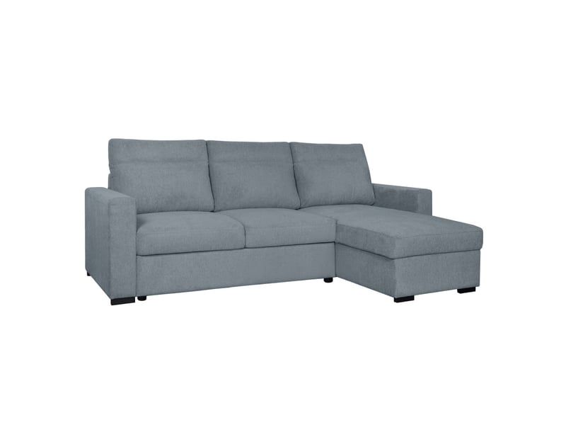  Canapé d'angle réversible solaro convertible avec coffre en tissu - bleu acier SOLARO - Conforama D