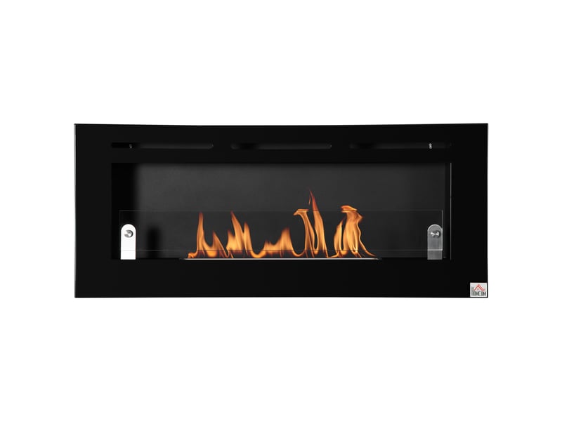 Cheminée bioéthanol murale noire, brûleur 2,8 l, 102 x 16 x 43 cm - Conforama B