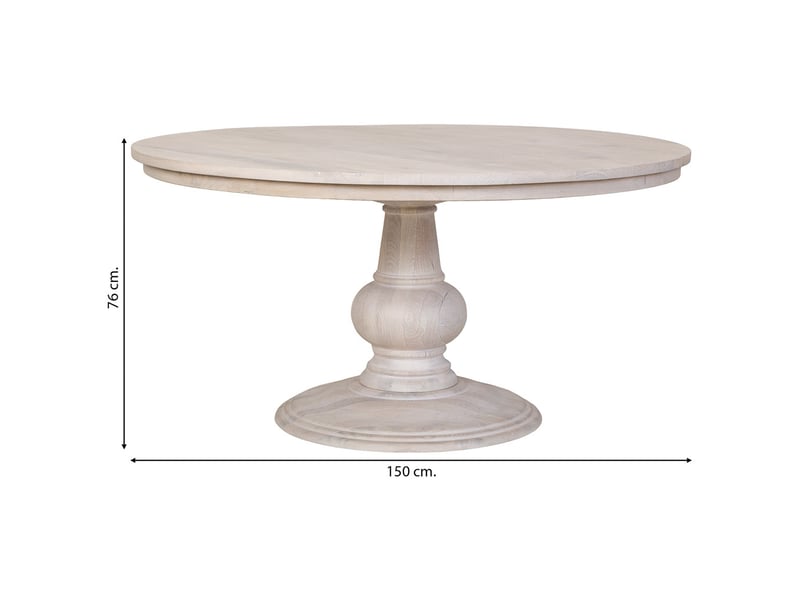 Table de salle à manger en bois blanc 150x150x76 cm (h) - Conforama C