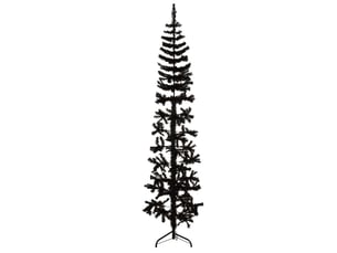 Demi sapin de noël, arbre de noël artificiel mince avec support noir 180 cm