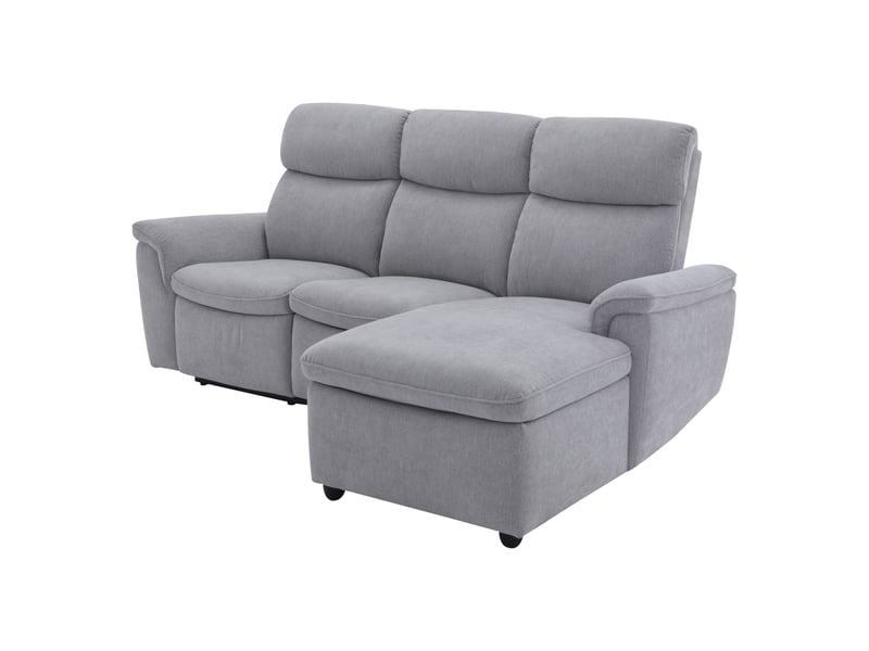 Canapé d'angle gris relax électrique 3 p - Conforama C