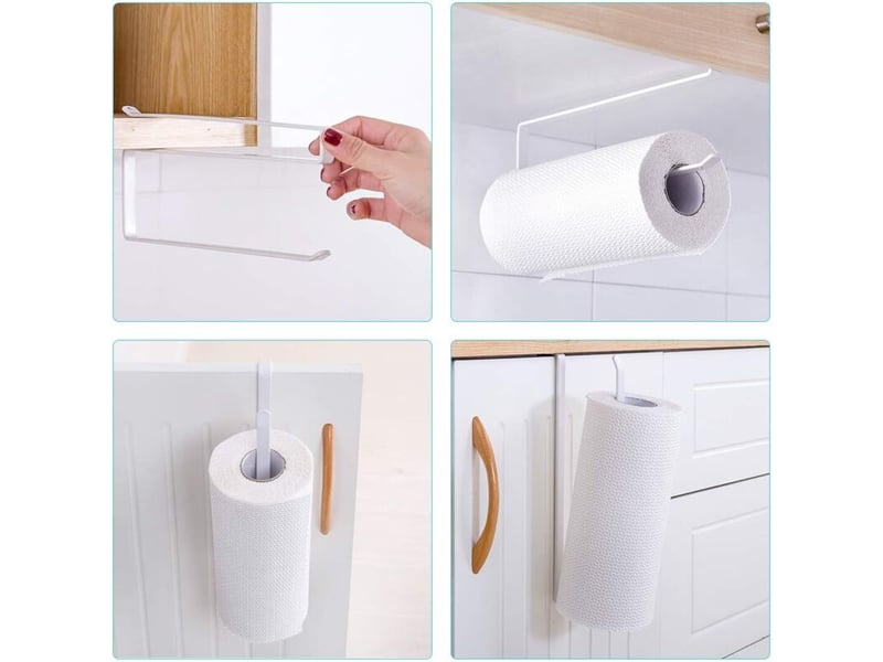  Distributeur de papier essuie-tout sous armoire support pour rouleau de papier sans perçage pour cuisine salle de bain(1 pièces)  - Conforama D