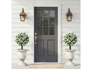 Mur vegetal artificiel lot de 2 boules de roses sur tige résistantes aux uv pour extérieur en polyéthylène blanc 55 cm