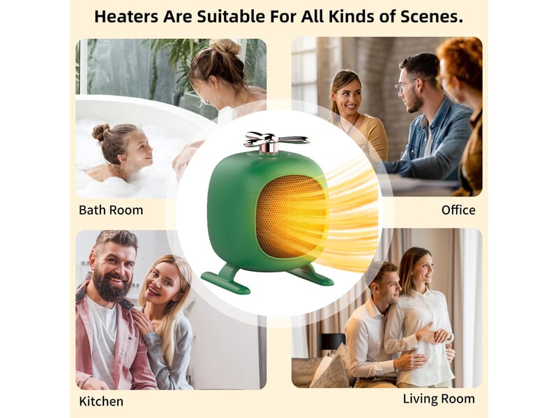 Vert) mini chauffage vertical d'appoint pour l'hiver, idéal pour les petits espaces, portable et portable, pour la maison, le bureau et la chambre, 150 w, multicolore XLH-ZLS-005935ZLS - Conforama D