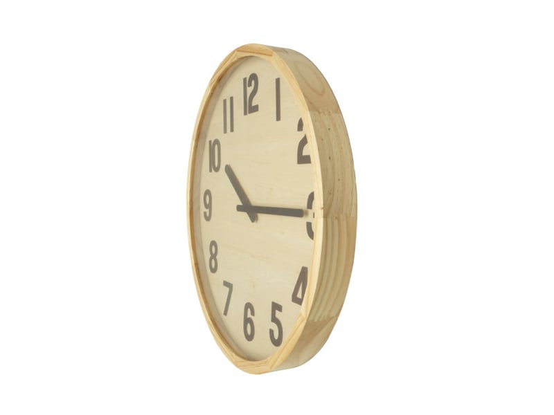  Horloge murale fabrilamp borgoña 60 x 60 cm bois clair mouvement continu 215816085 - Conforama E