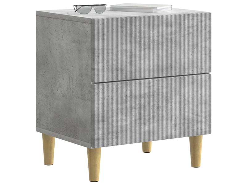  Table de chevet 2 pièces gris béton 43 x 34,5 x 48 cm  - Conforama A