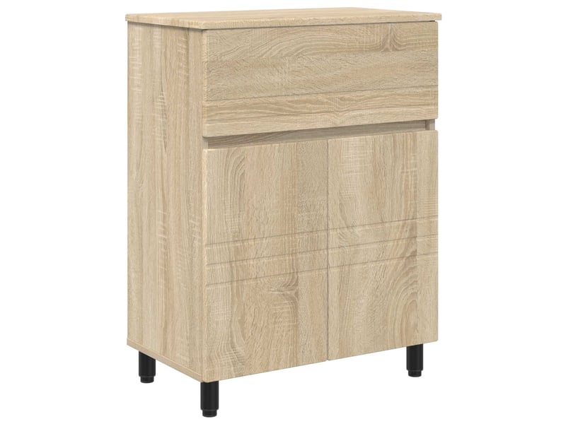  Unité de vanité de salle de bain, meuble de rangement chêne sonoma 60x35x80 cm  - Conforama A