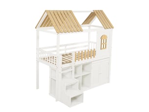 Lit mezzanine 90x200 cm ROLIPO coloris blanc