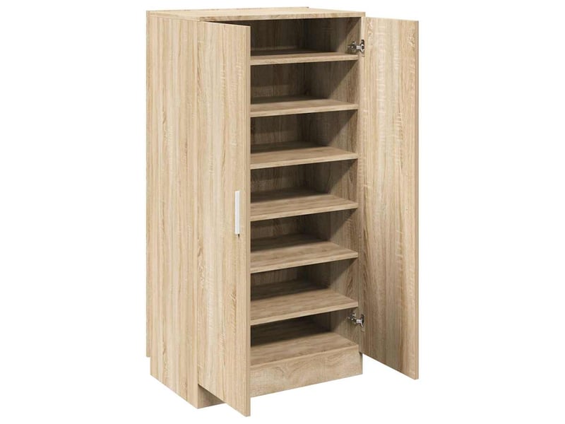  Meuble à chaussures, armoire à chaussures 7 étagères chêne  - Conforama C