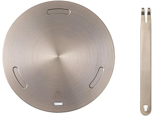 Adaptateur induction 16 cm en acier inoxydable avec poignée amovible,adaptateur plaque induction pour tasse à café, casserole à lait, or rose