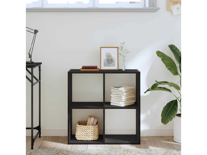  Bibliothèque, meuble de rangement salon chêne noir 68.5 x 32 x 68.5 cm  - Conforama B