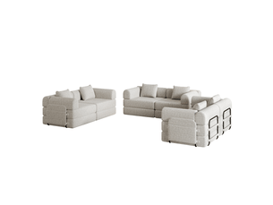 Canapé modulable 2-en-1 en chenille, canapé-lit avec espace de rangement dans les accoudoirs, structure métallique et configuration libre - kaki