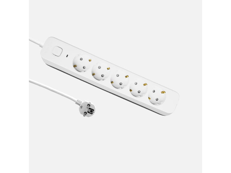  Multiprise fabrilamp dalton 5 prises avec interrupteur voyant lumineux câble 3 m 3680 w blanc gris 260615291 - Conforama A