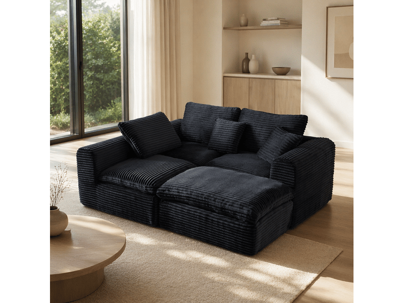  Customizable 3-in-1 layout: unleash your creativity! 3 independent modules easily combine into an l-shape, a straight sofa, or a temporary bed.  - Conforama C