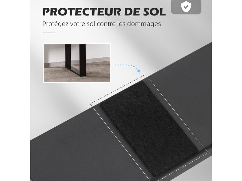 Lot de 2 pieds rectangulaires en acier noir pour table - design contemporain - hauteur 72 cm - Conforama E