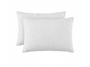 Lot 2 taies d'oreiller 50x70 cm gaze de coton - coton 57 fils blanc