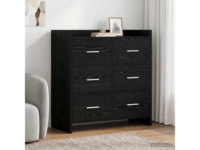  Buffet - bahut - meuble de rangement chêne noir 75 x 33 x 80 cm bois d'ingénierie  - Conforama B