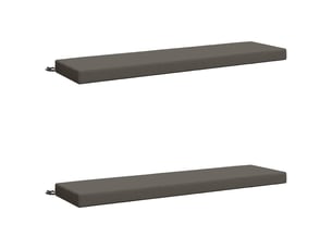 Lot de 2 coussins de banc, coussins d'assise soest 100 % polyester gris cf57250