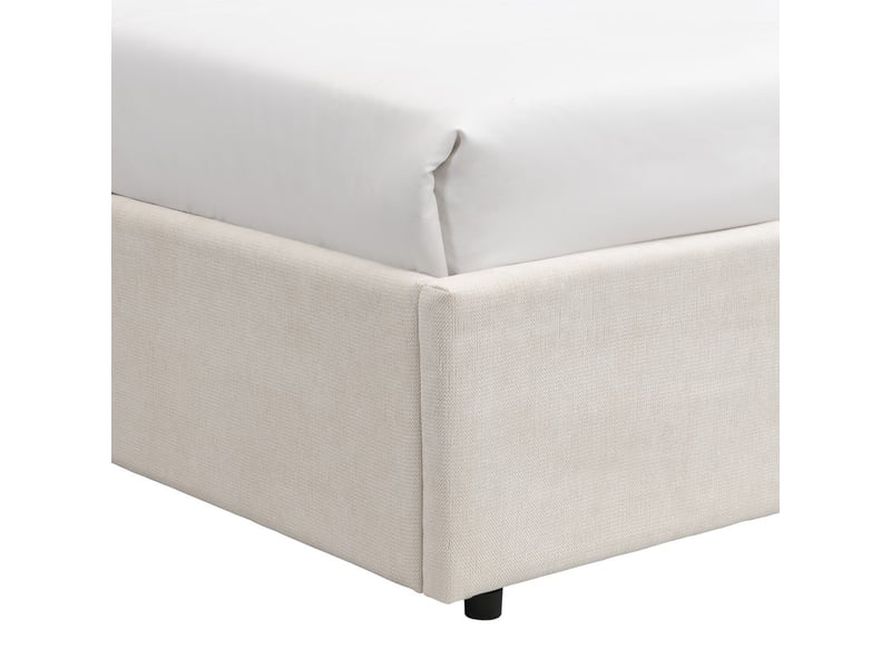  Lit coffre adulte 160x200 cm avec tête de lit en tissu chenille beige - cassis Cassis - Conforama E