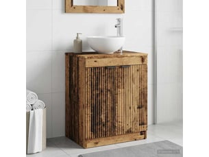 Armoire de salle de bain, meuble de rangement bois ancien 54x41x70 cm shl879
