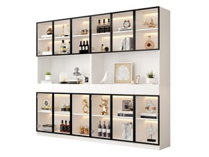 Vitrine coloris blanc  <strong>MAISENTIEL</strong> <strong></strong> - 120 cmx200 cm