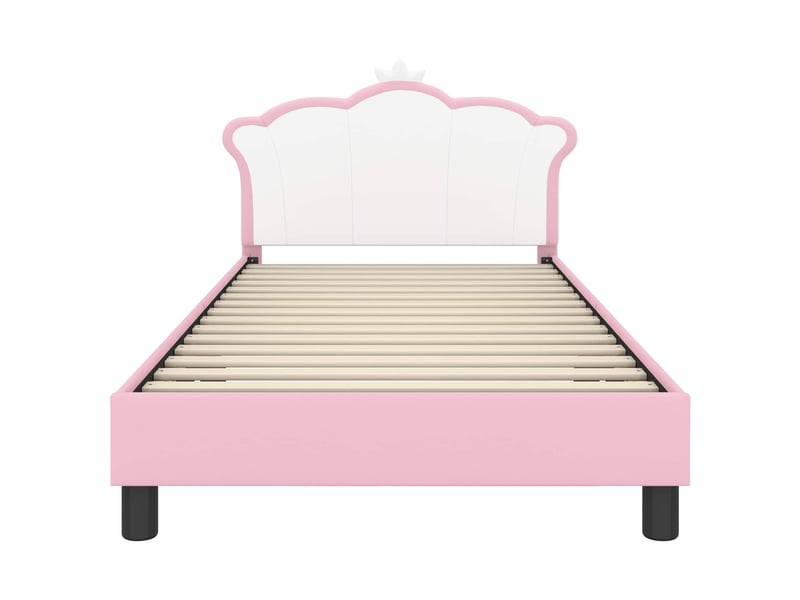  Cadre de lit pour enfants - lit jeune avec tête de lit rose 90 x 190 cm pu  - Conforama E