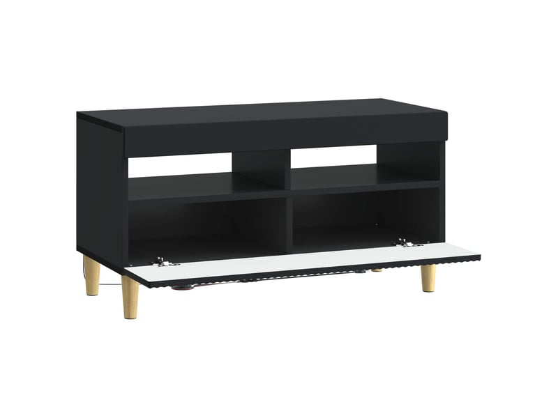  Meuble tv - banc tv - meuble de rangement led noir bois d'ingénierie  - Conforama E