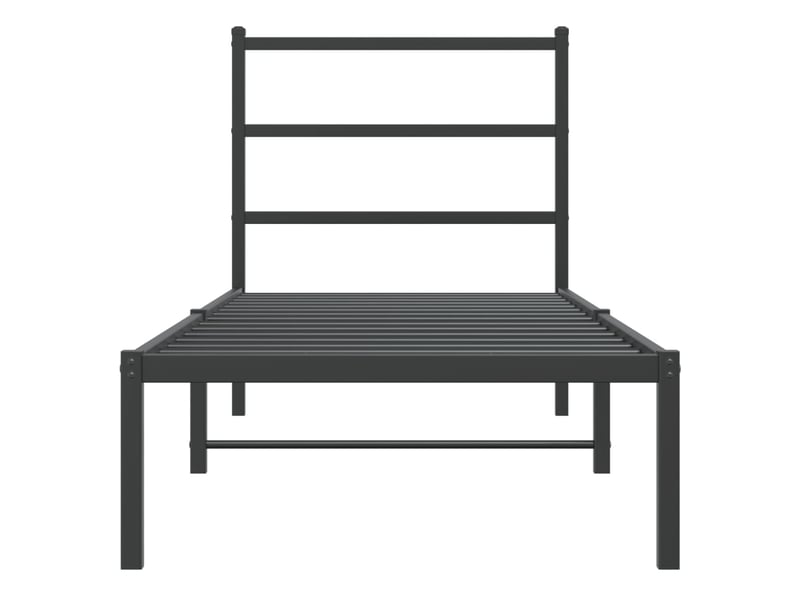  Lit simple- lit adulte -  cadre de lit métal sans matelas avec tête de lit noir 80x200 cm  - Conforama D