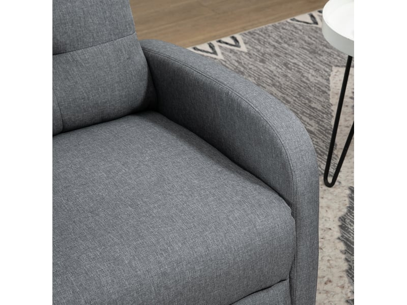 Fauteuil relax avec dossier inclinable jusqu’à 155° et repose-pieds, ressorts ensachés, polyester gris  - Conforama E