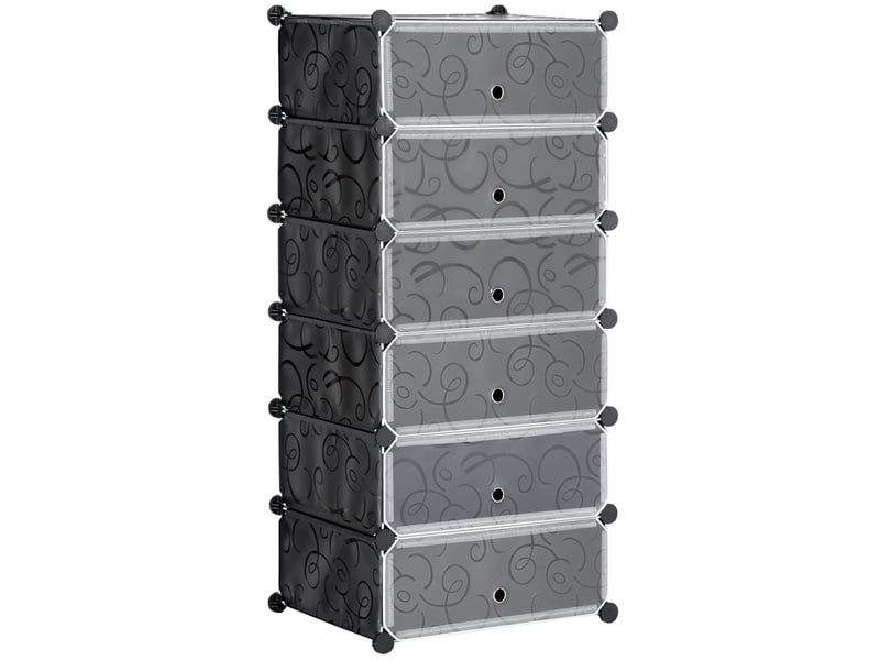  Schuhregal modulable 49 x 36,5 x 108 cm – noir et blanc – 6 paires de chaussures  - Conforama A