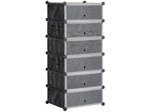 Schuhregal modulable 49 x 36,5 x 108 cm – noir et blanc – 6 paires de chaussures