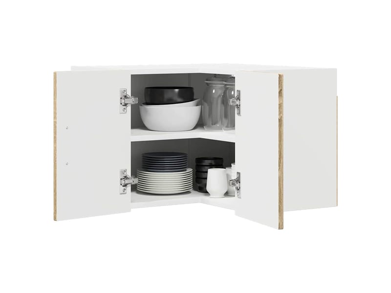  Meuble mural de cuisine, armoire d'angle cuisine lucca chêne sonoma 57x57x40cm  - Conforama C