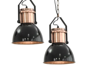 Plafonniers 2 pcs noir rond e27