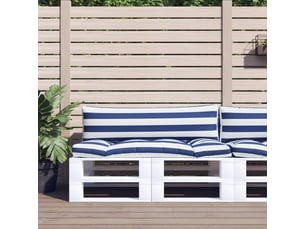 Lot de 2 coussins de palette, coussins de canapé rayures bleuesblanches cf59591