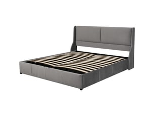 Lit coffre 160x200 cm coloris gris