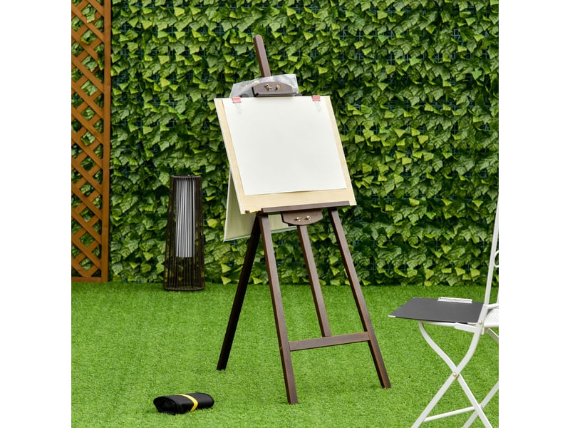 Chevalet d'artiste sur pieds dim. 51,5l x 71,5l x 134,5h cm réglable inclinaison 90° max. Bois de pin  - Conforama W