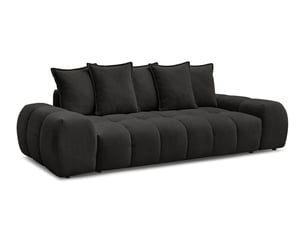 Canapé droit fixe BOBOCHIC EVEREST 3 places Tissu noir