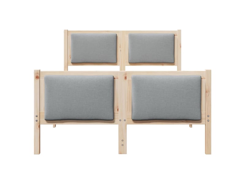  Lit double- lit adulte -  cadre de lit avec tête de lit gris clair 120 x 190 cm tissu  - Conforama D