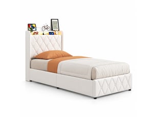 Lit coffre 90x200 cm YYXLDYNB   coloris blanc