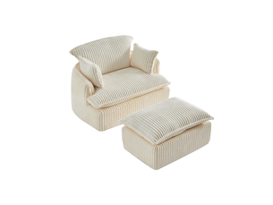 Fauteuil fixe ULEVR  Velours côtelé beige vendu A l'unité