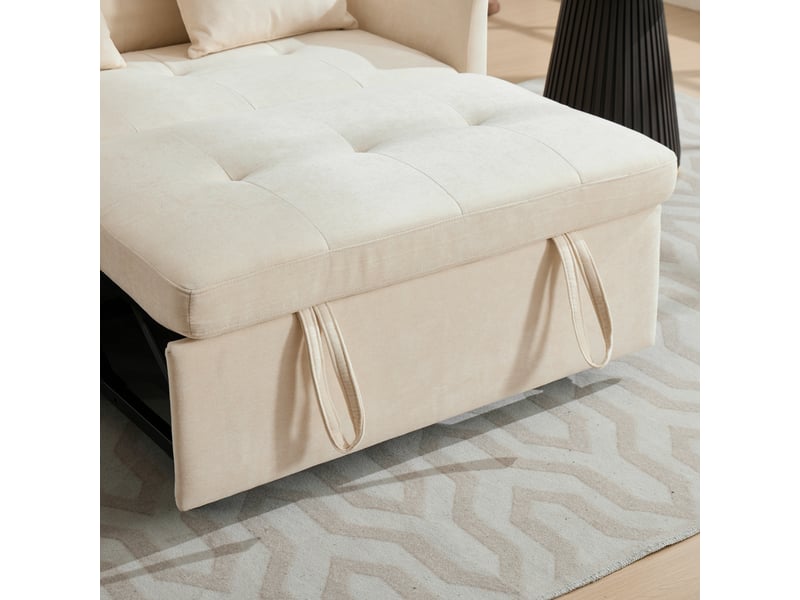  Canapé convertible 1 place en tissu beige 109x72x83,5 cm W3750S00042 - Conforama D