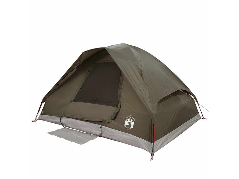 Tente de camping, tente familiale à dôme 6 personnes marron imperméable shl60794 - Conforama E