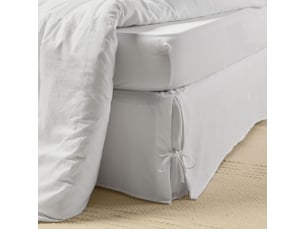 Drap housse en satin de coton lavé uni à nouettes  satheene