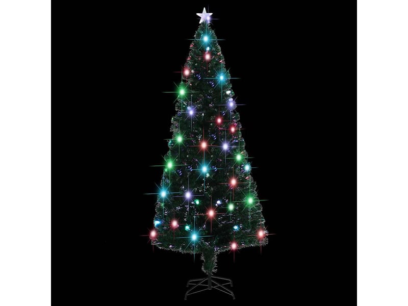  Sapin de noël - arbre de noël pré-éclairé avec support et led 210 cm fibre optique  - Conforama D