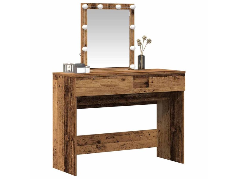 Coiffeuse, table de toilette bois ancien 100x40x130 cm shl1219  - Conforama C