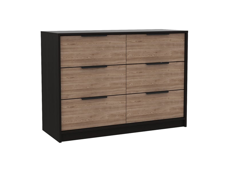  Commode kaia de 107 cm avec 4 tiroirs, wengé et chêne miel  - Conforama A