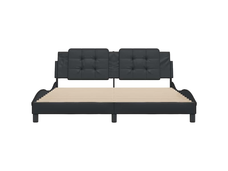  Lit double- lit adulte -  cadre de lit sans matelas zadar noir 180x200 cm similicuir  - Conforama C