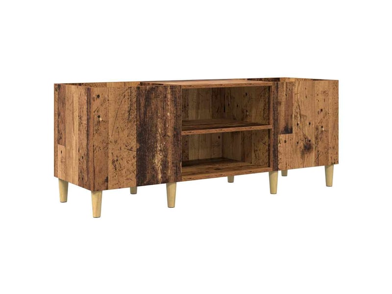 Meuble à vinyles, meuble de rangement salon 121 x 38 x 48 cm bois d'ingénierie bois ancien - Conforama A